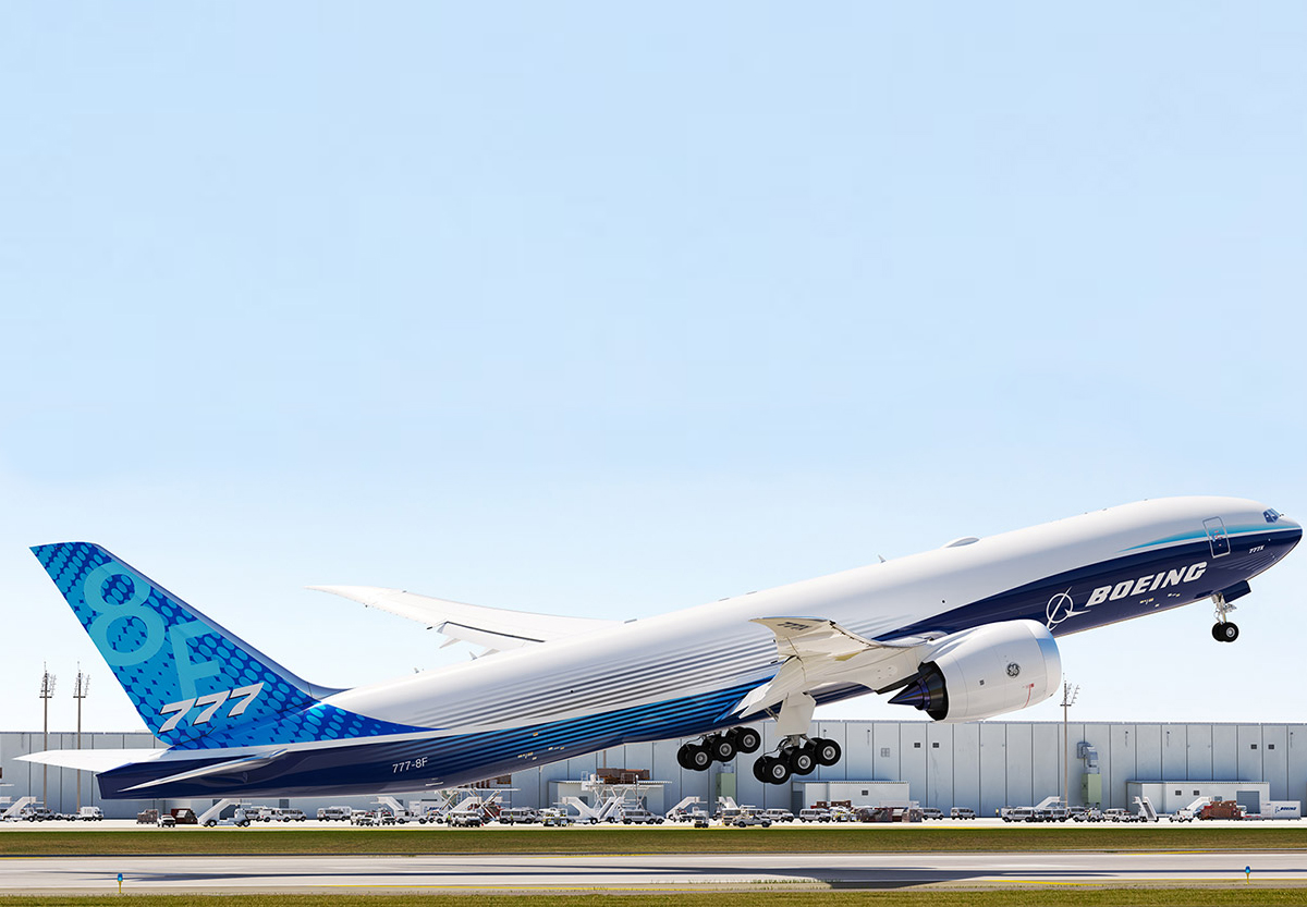 777-8F taking off